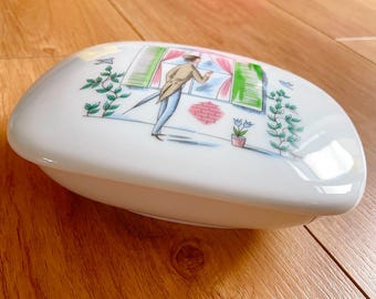 Vintage Rosenthal Soap Dish with Lid, Raymond Peynet Design