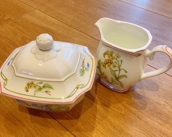 美しいビレロイ＆ボッホ リビエラ ヴィトロ磁器製 シュガーボウル