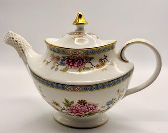 Tetera vintage Royal Doulton Canton H 5052, tetera de porcelana fina con estampado floral, juego de té inglés, decoración de cocina estilo cottagecore