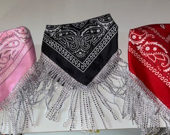 Rhinestone Fringe Bandana