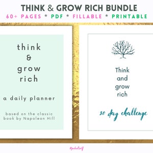 Think and Grow Rich Bundle | Printable Fillable PDF | Think and Grow Rich Habits | Journal for Success | Inspired by Book by Napoleon Hill