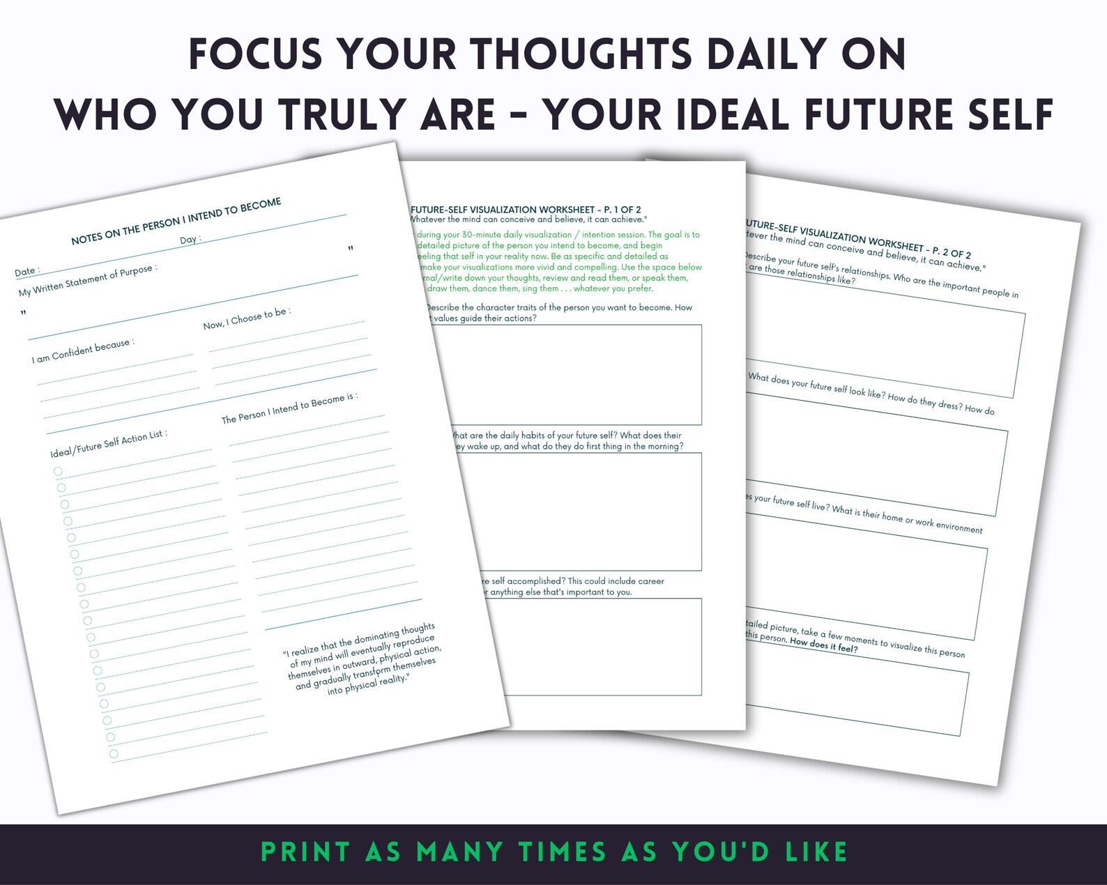 Think and Grow Rich 30-day Challenge | Worksheets | Autosuggestion