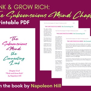 Think and Grow Rich | Subconscious Mind Chapter | Printable PDF | Letter Size | Think & Grow Rich by Napoleon Hill |  Chapter 12