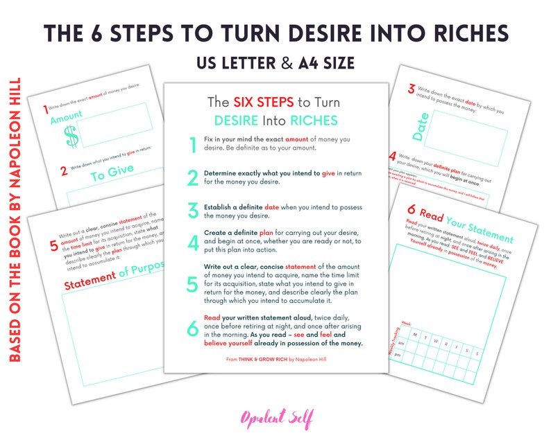Think & Grow Rich: 6 Steps | Create Your Statement of Purpose | PDF