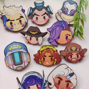Overwatch Wooden Pins - B-Stock Tanks, Supports and DPS!