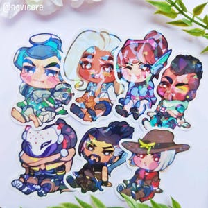 Pegatinas chibi brillantes transparentes de Overwatch - Overwatch