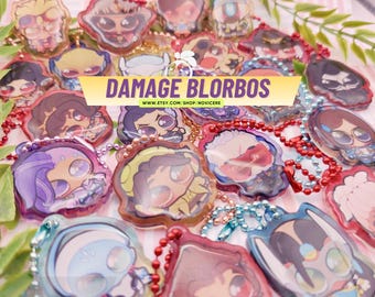 OW DPS Damage Blorbo Epoxy Charms - 1.5 Inch Charms Overwatch