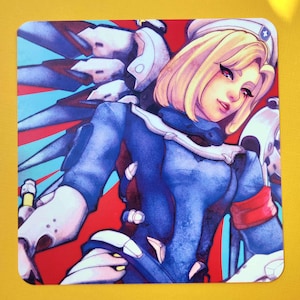 Combat Medic Ziegler Mercy vierkante print - Overwatch
