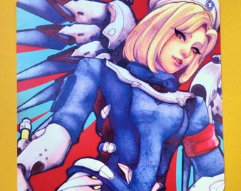 Combat Medic Ziegler Mercy Square Print - Overwatch