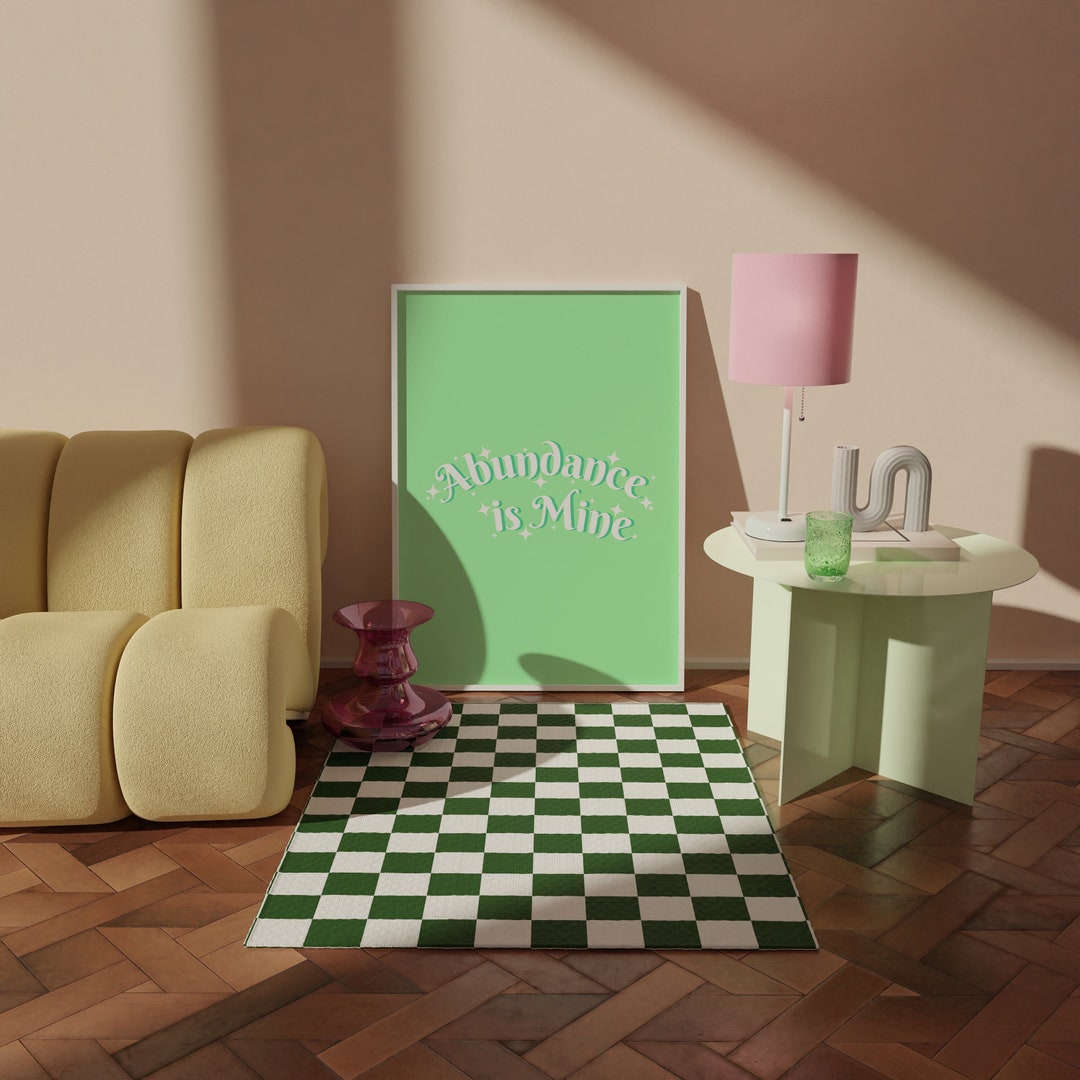 Green Positive Affirmation Wall Art Abundance Manifestation Print ...