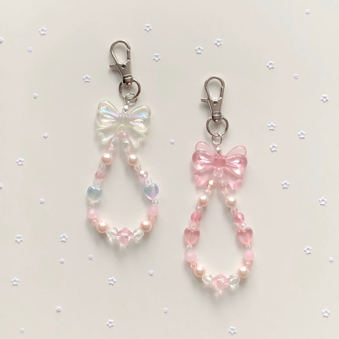 Beaded Keychain Cute / Aesthetic Phone Charm Accessory / Keyring / Kpop ...