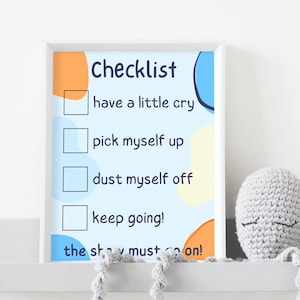 Bluey Motivational Quote Checklist Poster (Instant Digital Download)