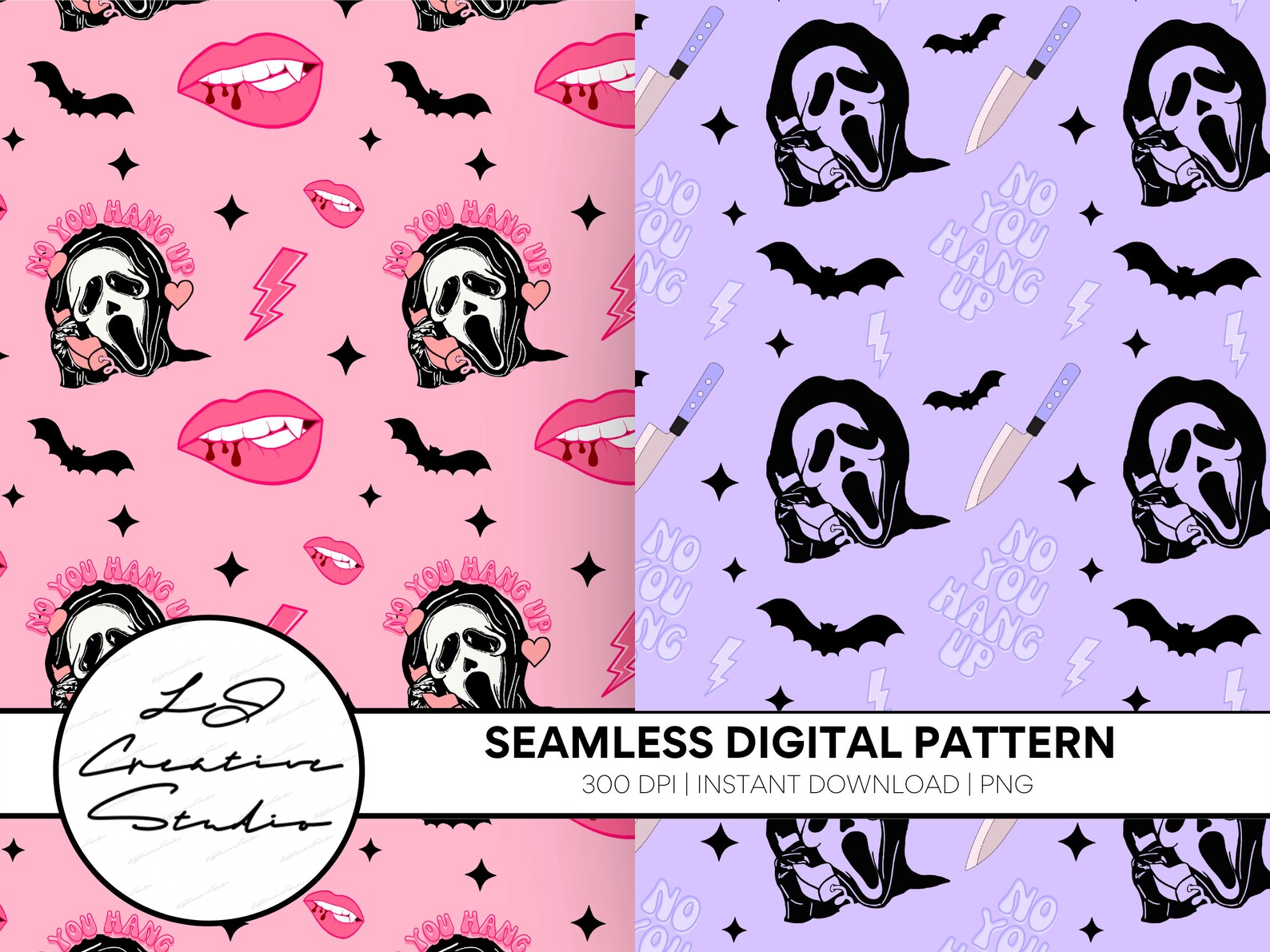 Ghostface Seamless Pattern Halloween Seamless Pattern Spooky Etsy