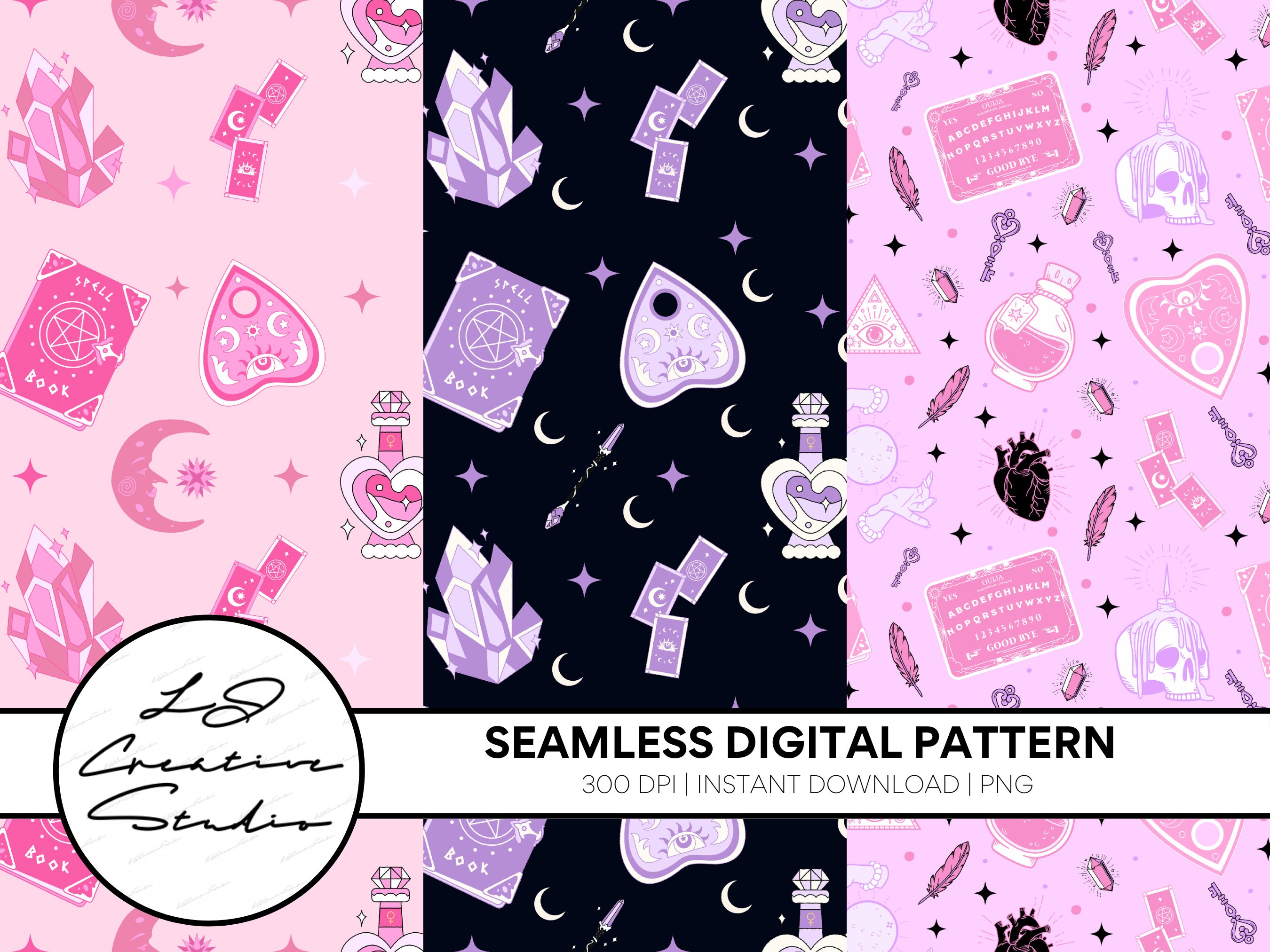 Witch Seamless Pattern, Mystical Magical Digital Paper, Halloween ...