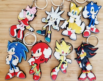 Sonic & Friends Large Key Ring keychain | Cute Keyrings | Sonic the Hedgehog Keyrings! | 3D rubber keyring | Anime Keyrings