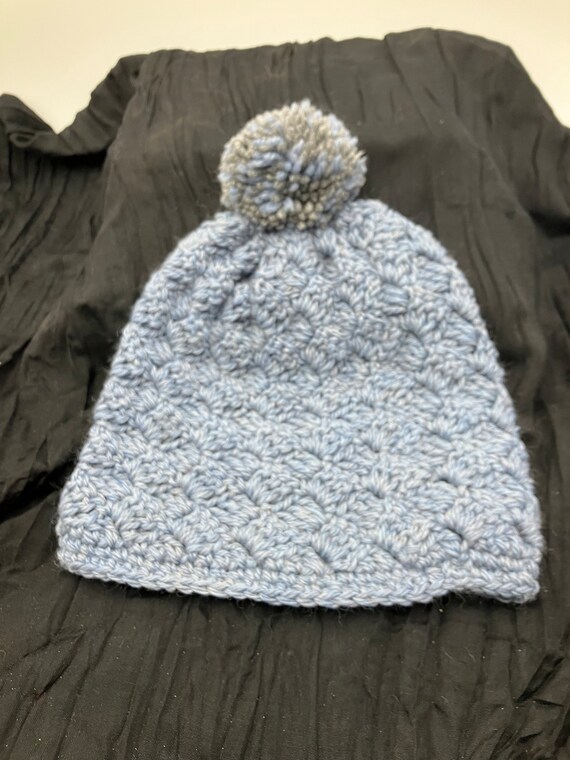 Handmade Crochet Gray Matching Hat And Scarf Set 100% Wool Women\'s Size Small Gray Hat Scarf Set - Etsy main image 3