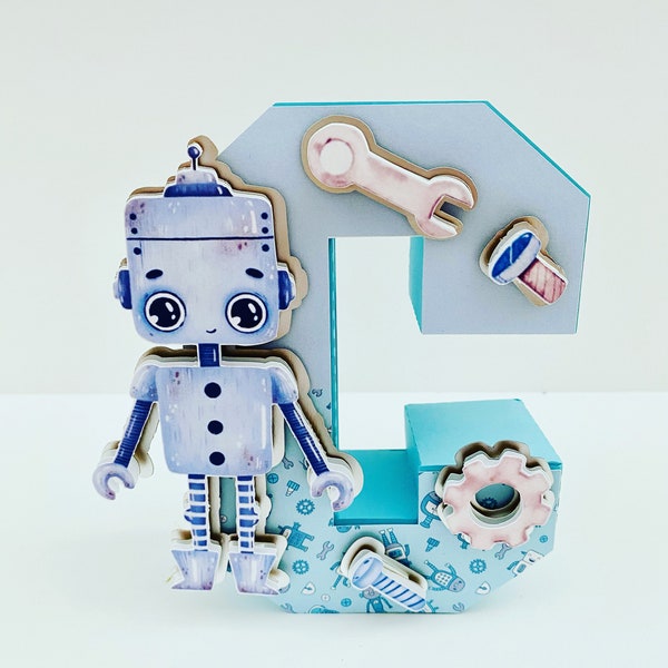 3d letters, Robot letters, robot Party, Robot Birthday, Robot, robot decoration, custom letters, custom names, Robot 3d Letters, robot