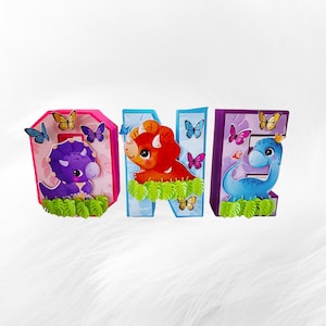 3d Letters, 3D Dinosaur Letter, Dinosaur Party, Girl Dinosaur Birthday Party, Dinosaur Party Prop, Personalized 3D Letter, Pink dino party