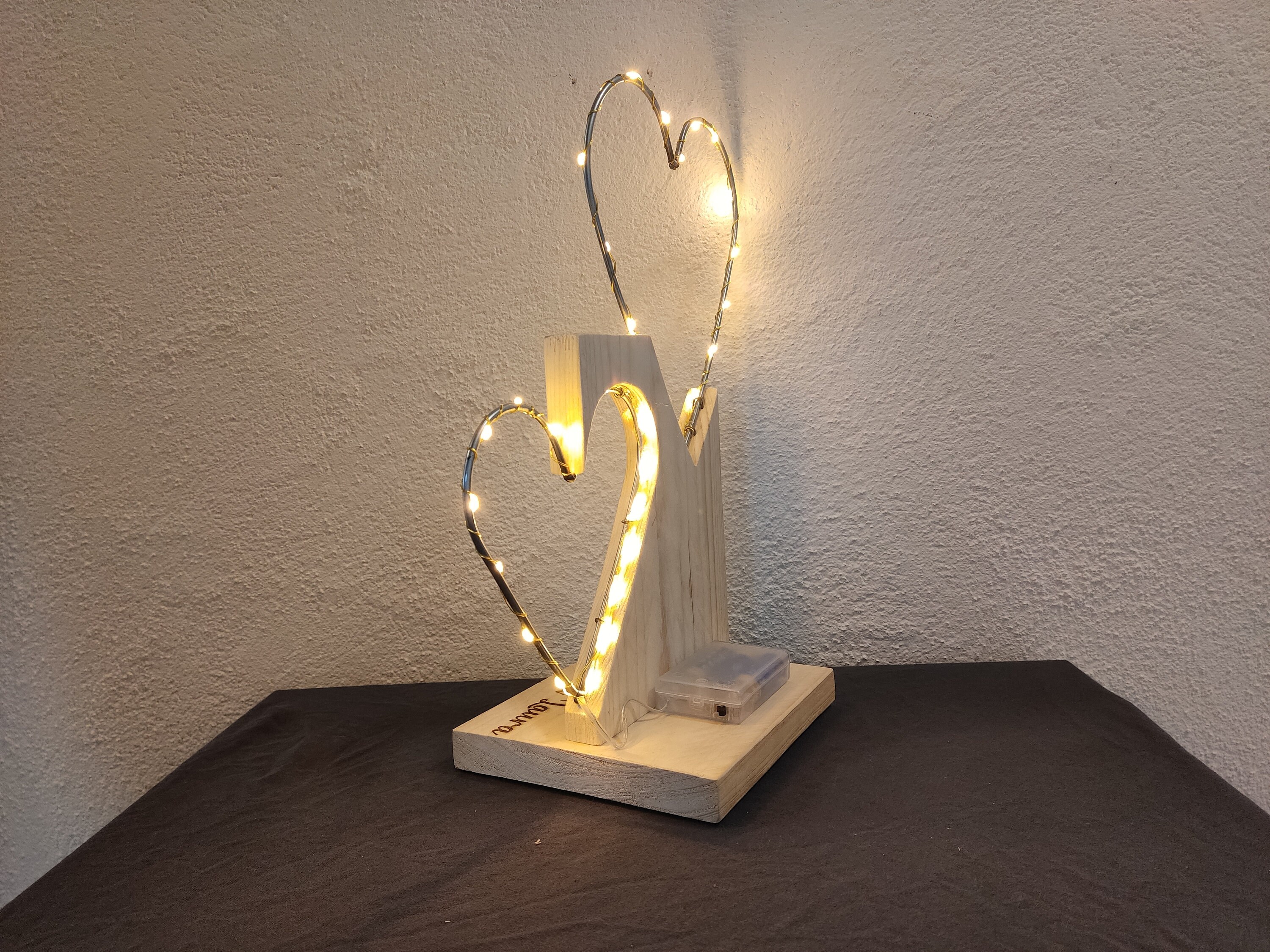 Beleuchtete Herzen mit einem schönen Spruch eingraviert Etsy.de