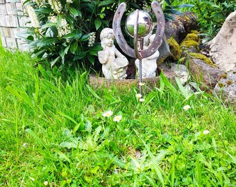 Bornhöft Gartenstecker „Blume Jana“ – Edelrost Mit Edelstahlkugel, 118 Cm Hoch