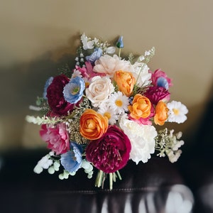 New Fall Bouquets with wild flowers, colorful bridal bouquets, wedding bouquet for brides, faux bouquets, summer wedding, silk bouquets image 5