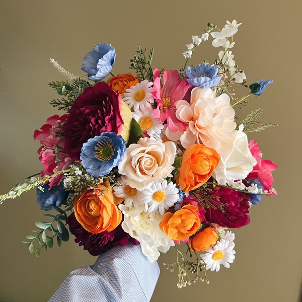 New Fall Bouquets with wild flowers, colorful bridal bouquets, wedding bouquet for brides, faux bouquets, summer wedding, silk bouquets