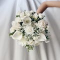 Faux bridal bouquet with white flowers, white callas bouquets, white bridal bouquet, white fake bouquet, white bouquet, white boutonniere