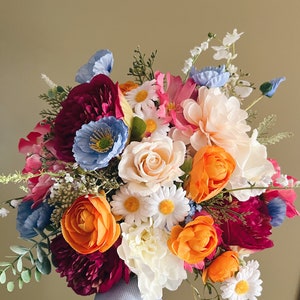 New Fall Bouquets with wild flowers, colorful bridal bouquets, wedding bouquet for brides, faux bouquets, summer wedding, silk bouquets image 7