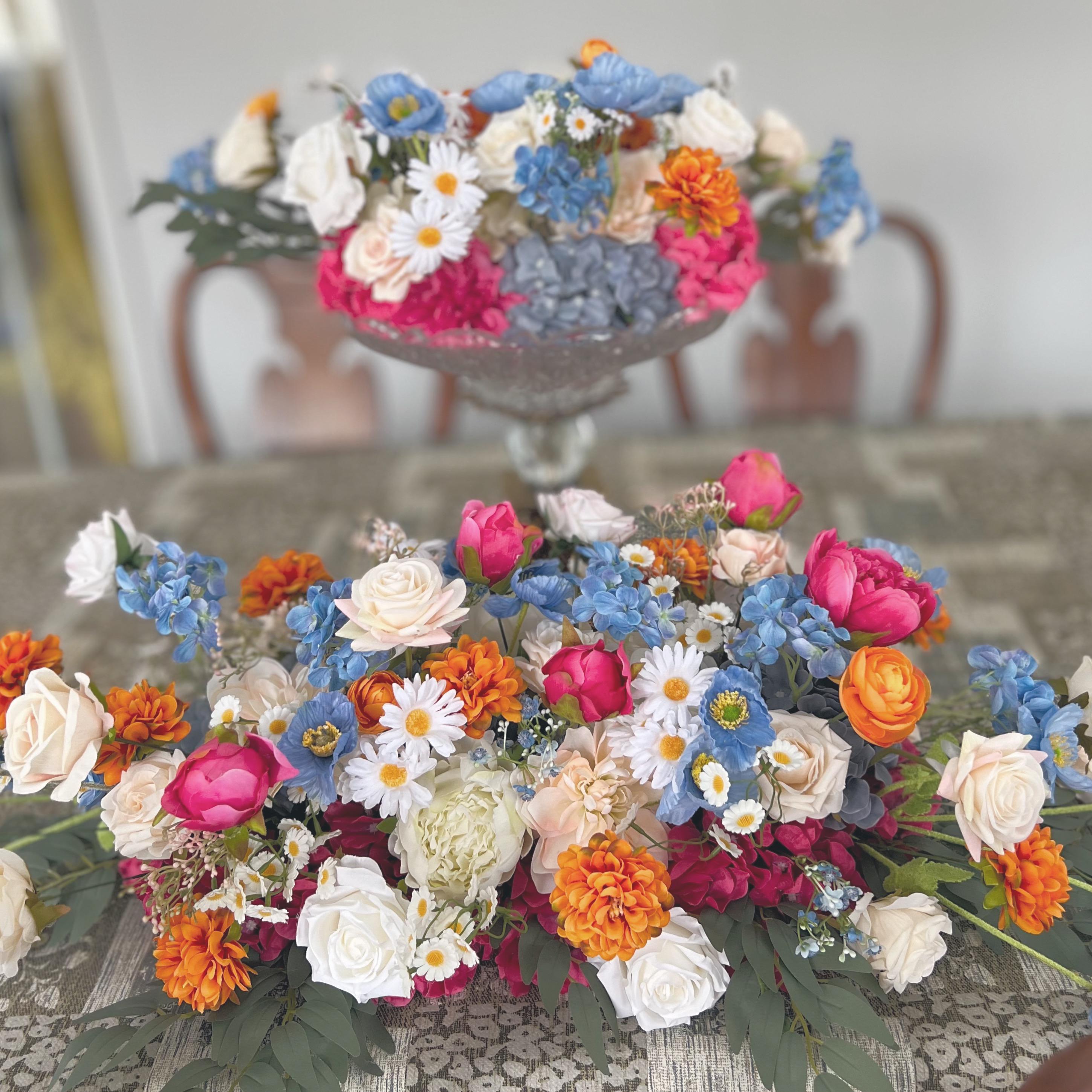 カラフルな造花ブーケ、シルクウェディングブーケ、より糸の茎 - Etsy 日本