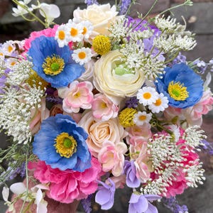 カラフルな造花ブーケ、シルクウェディングブーケ、より糸の茎 - Etsy 日本