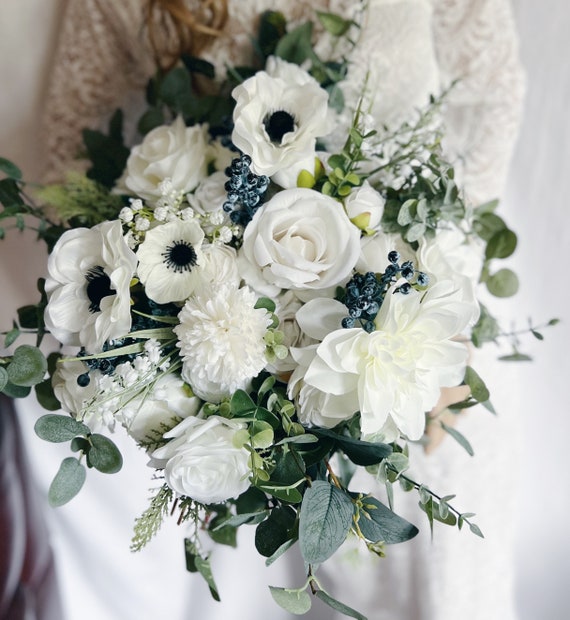 Ramos De Novia Falsos Con Flores Blancas
