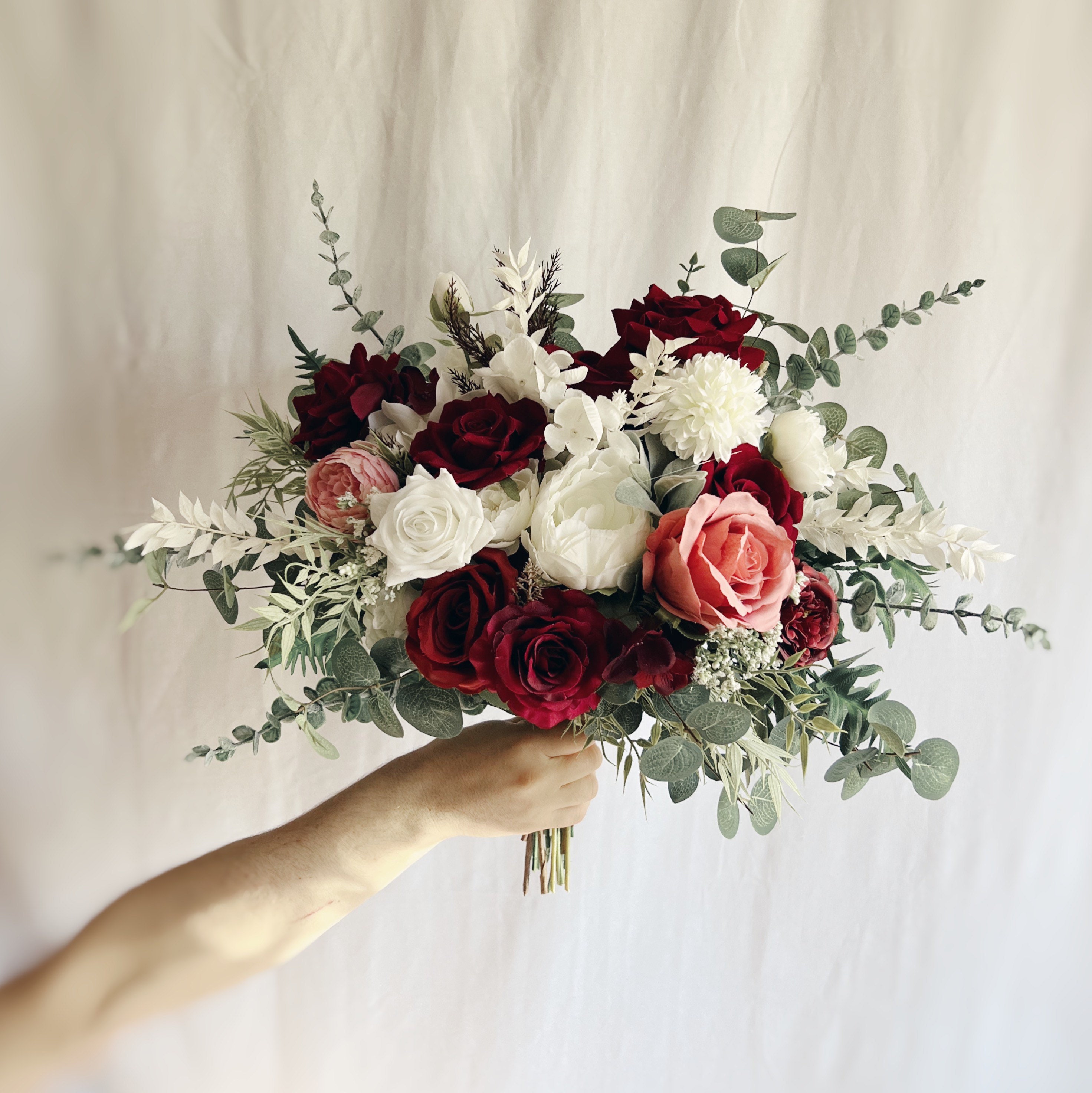 MY FAVORITE FAUX WHITE FLOWERS - Red White & Denim