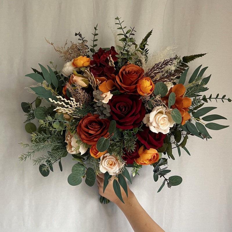 Rust Orange Silk Flower - Etsy