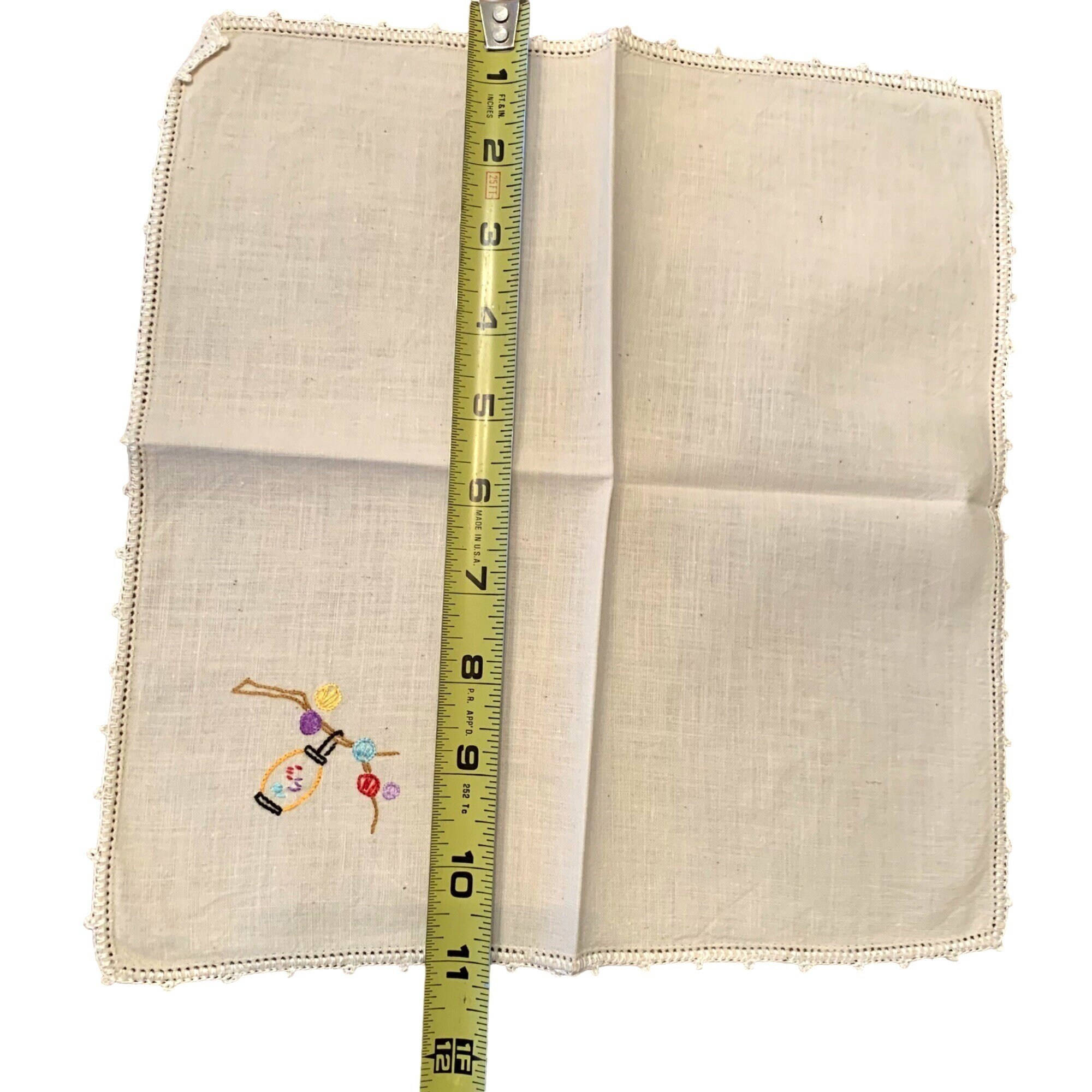 Vintage Small Hand Embroidered Tablecloth and Napkins Asian Etsy