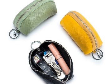 Porte-monnaie en cuir véritable Mini porte-monnaie pochette sac à main porte-clés de voiture cadeaux personnalisés pour son anniversaire cadeaux de noël pour les femmes dame