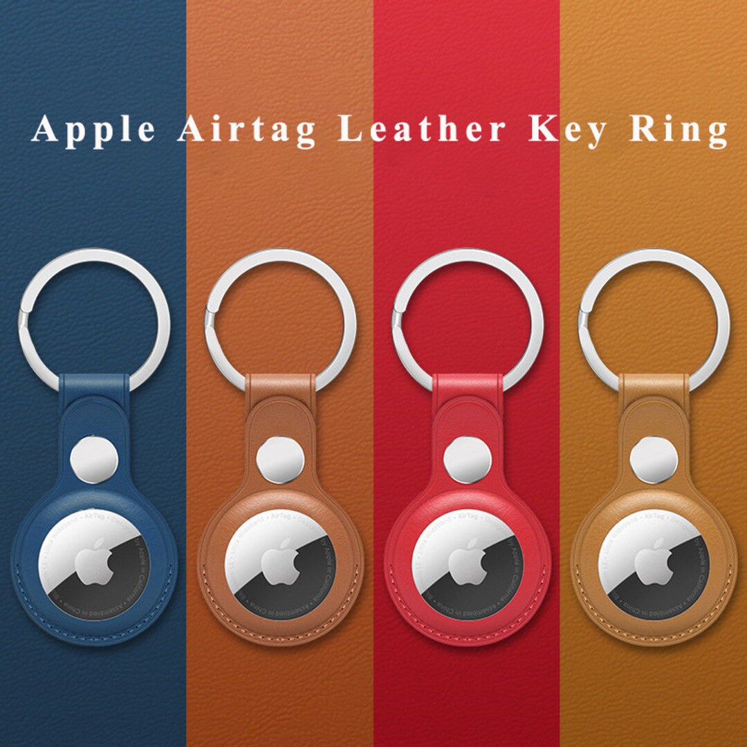 Apple AirTag Leather Key Ring Case for Air Tag Leather Cover Holder
