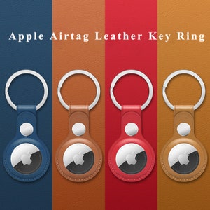 Apple Airtag Leather Key Ring Case For Air Tag Leather Cover Holder Tracker Keychain Airtag Protective Case Gift For Him & Her