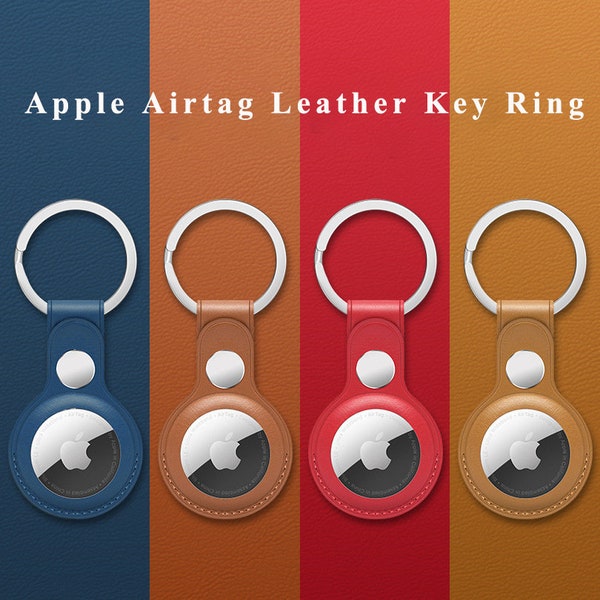 Apple Airtag Leather Key Ring Case For Air Tag Leather Cover Holder Tracker Keychain Airtag Protective Case Gift For Him & Her