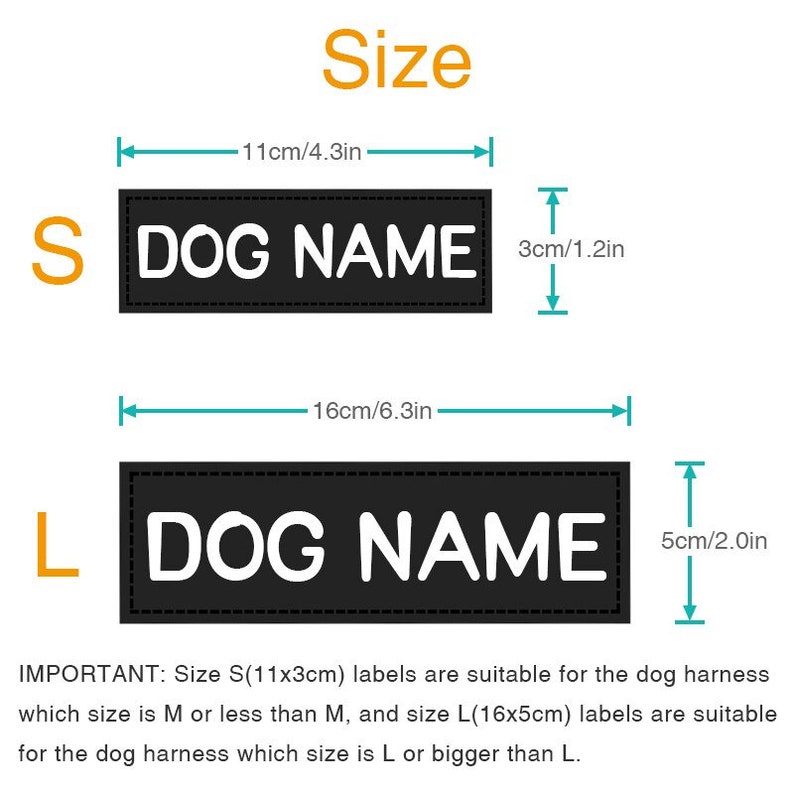 2Pcs Personalized Dog Name Tags Dog ID Tags Name Badges Labels Patches for K9 Dog Harnesses Velcro Backing Gifts for Dog Lovers image 3