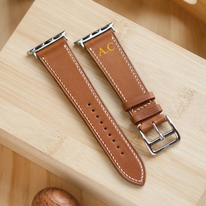 Personalisierte Uhrenarmband, Echtleder Apple Uhrenarmband 49mm 45 42mm Ersatzarmband für Apple Watch Ultra Series 8 7 SE 6 5 4