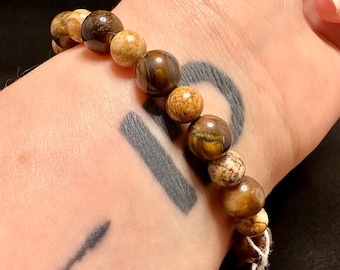 Tigers Eye Stretch Bracelet, Simple Tigers Eye Bracelet, Stretch Bracelet