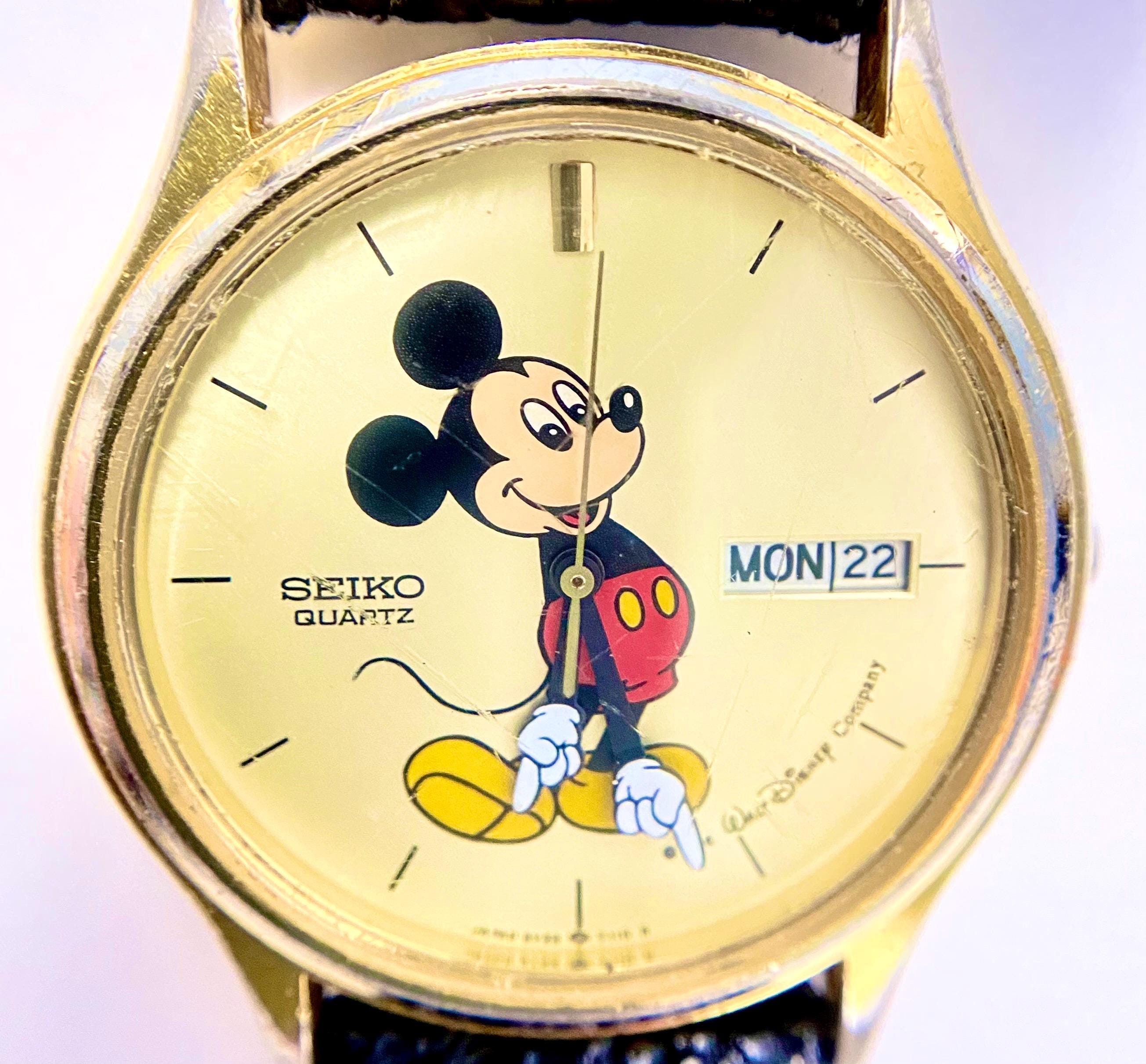 SEIKO Mickey Mouse Watch Vintage Gold Tone Mens Rare Seiko SEIKO Mickey Mouse Watch Vintage Gold Tone Mens Rare Seiko