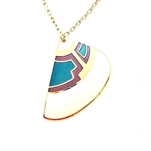 Upcycled Laurel Burch Pendant Necklace: Southwestern Design, Vintage Components