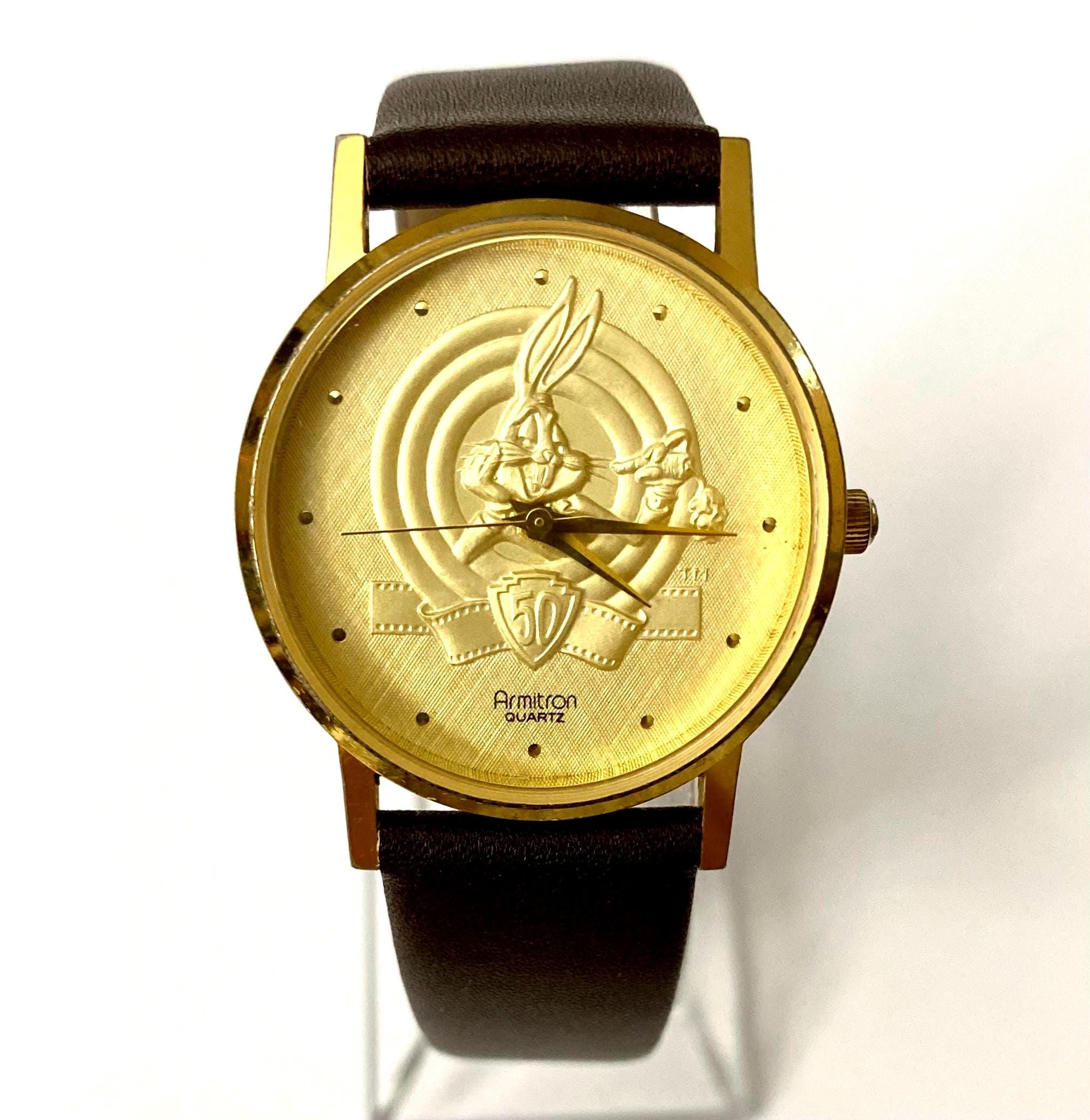 RARE Bugs Bunny Gold Armitron Looney Tunes 50th Anniversary Watch, New In Box Vintage 1989 Looney Toons Bugs Bunny 50th | Mercari main image 2