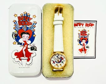 BETTY BOOP フィギュア付き腕時計FOSSIL ヴィンテージ 【限定品】 Betty Boop Watch Fossil Vintage Set With Pin and Tin Li-1044