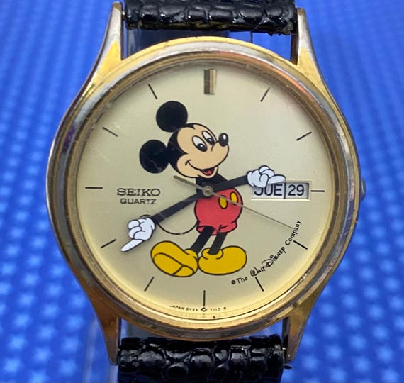 SEIKO Mickey Mouse Watch Vintage Gold Tone Mens Rare Seiko SEIKO Mickey Mouse Watch Vintage Gold Tone Mens Rare Seiko