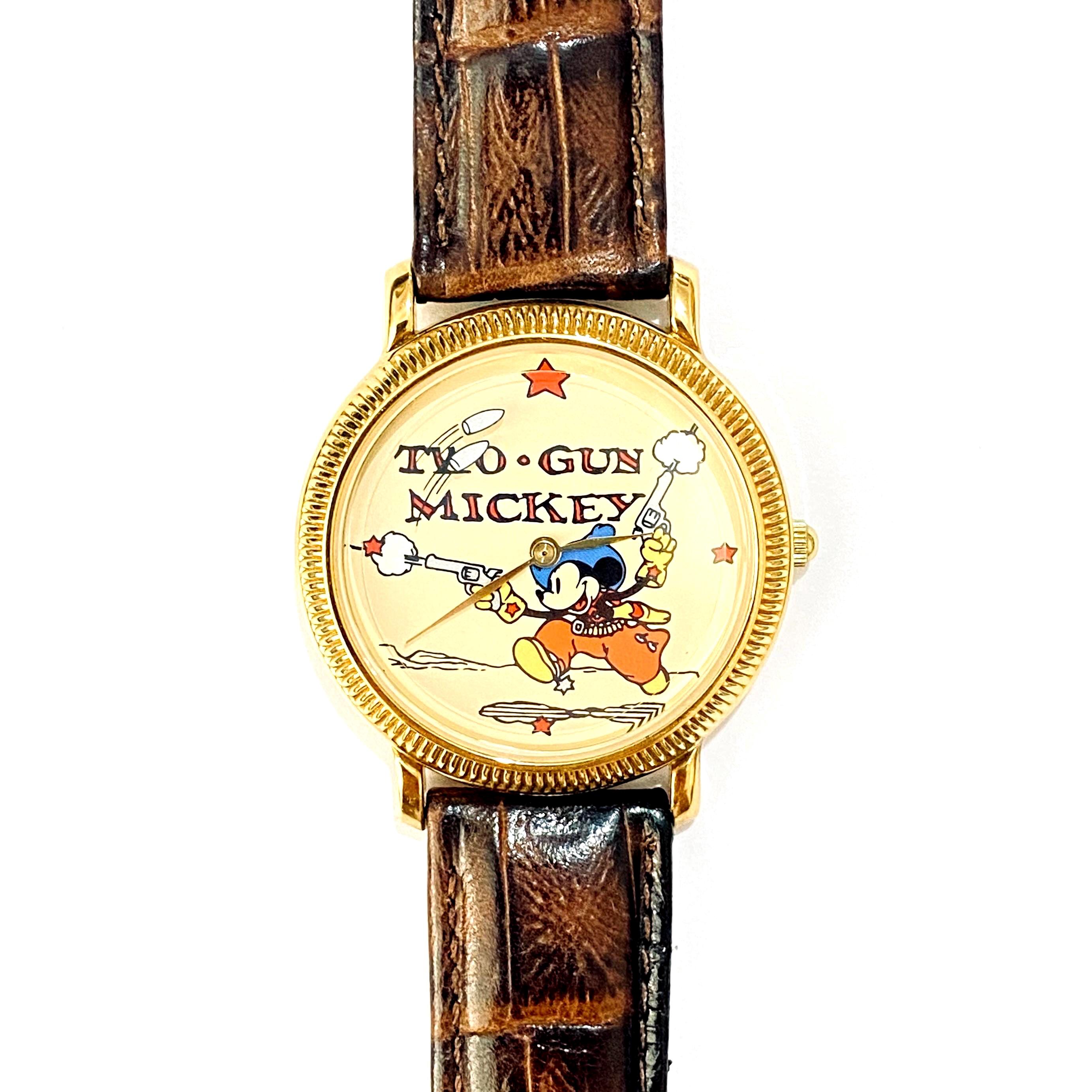 RARE 'two Gun Mickey' Watch Mickey Mouse Old West Design Limited