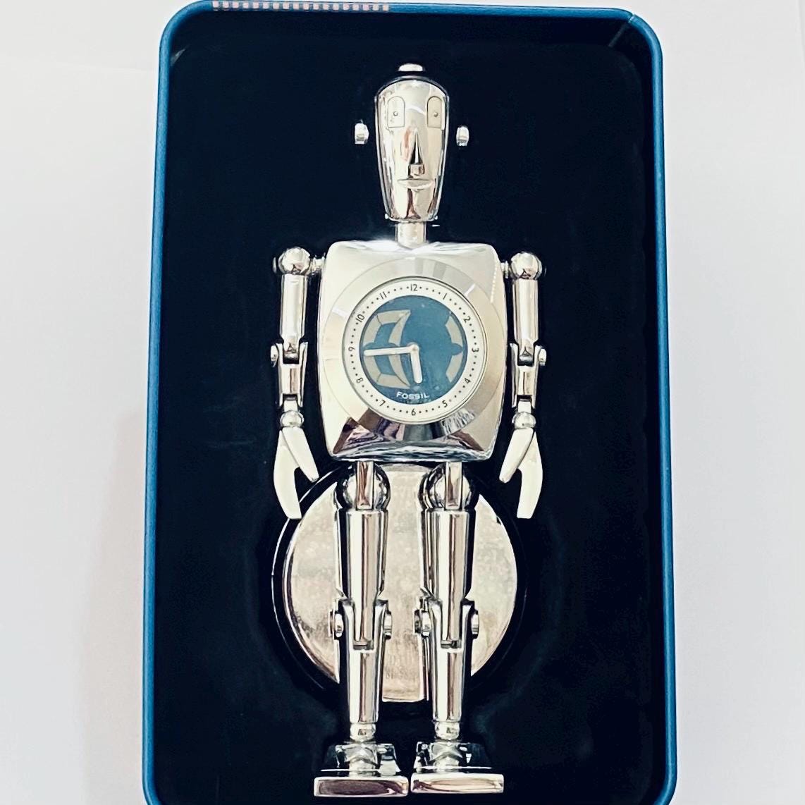 Vintage Fossil 'stan the Man' Big Tic Robot Clock, Limited Edition