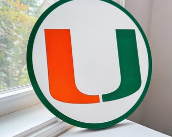 Miami Canes   15 X 15 Wood Mancave,   Dorm room, Wall Art
