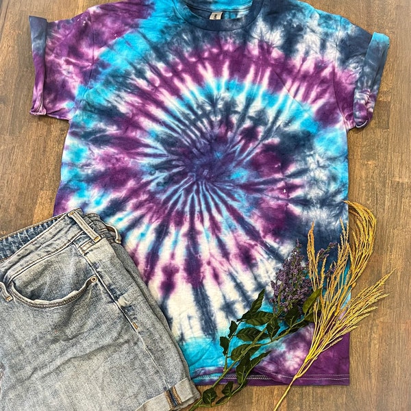 Galaxy Tie Dye Shirt Spiral Tie Dye Adult S M L XL| Youth XS S M L. Hand Dyed. Family sizes. Mens Tie Dye Womens Tie Dye Kids Tie Dye